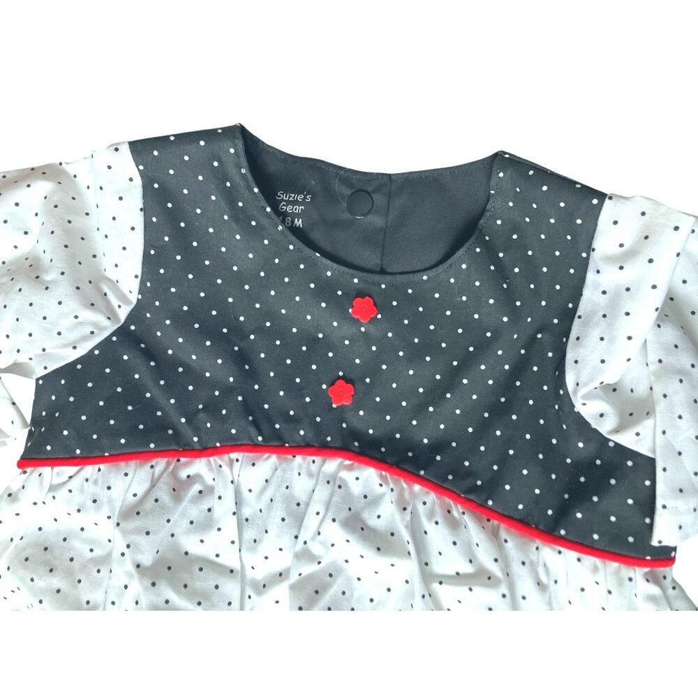 Polka Dot Girls Long Sleeve Top and Pants Set Black and White Size 18 Months - Picture 10 of 15